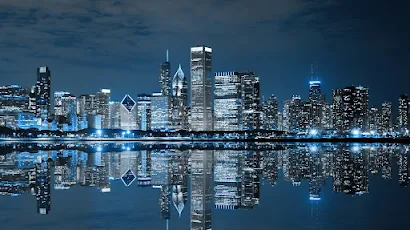 Chicago City Lights 4K Wallpaper Background