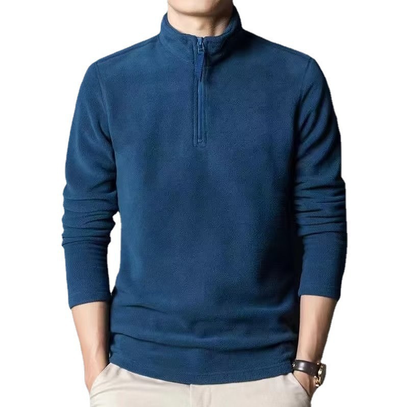 Herren-Fleece-Sweatshirt mit Stehkragen und Reißverschluss