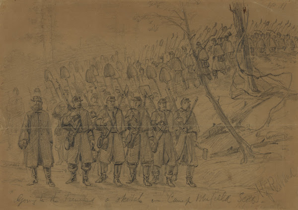 Going to the trenchesa sketch in Camp Winfield Scott Before Yorktown 1862