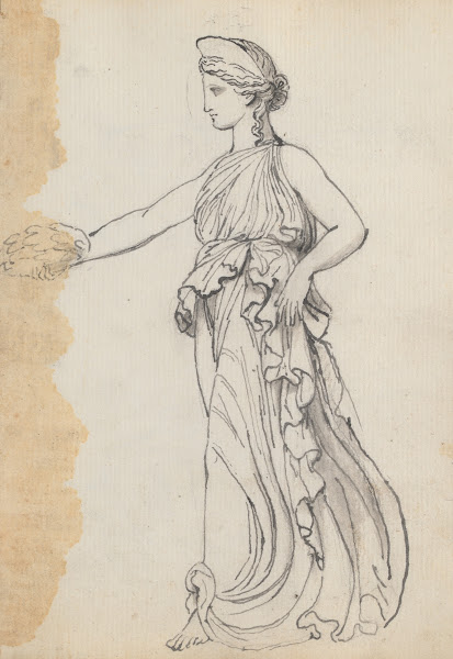 Female Victory Figure Striding forward Holding a Wreath 1787