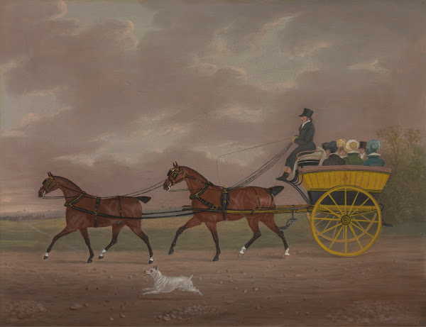A Gentleman Driving Tandem to a Jaunting Car ca 1820