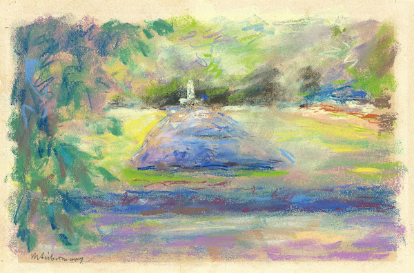 Die Blumenterrasse in Wannsee mit Blick auf den Fischotterbrunnen Circa 1919