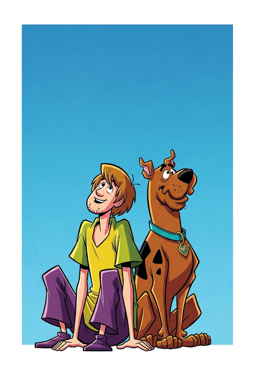 Shaggy and Scooby Looking Up Pop Art