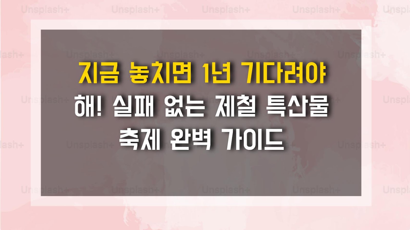 지금 놓치면 1년 기다려야 해! 실패 없는 제철 특산물 축제 완벽 가이드