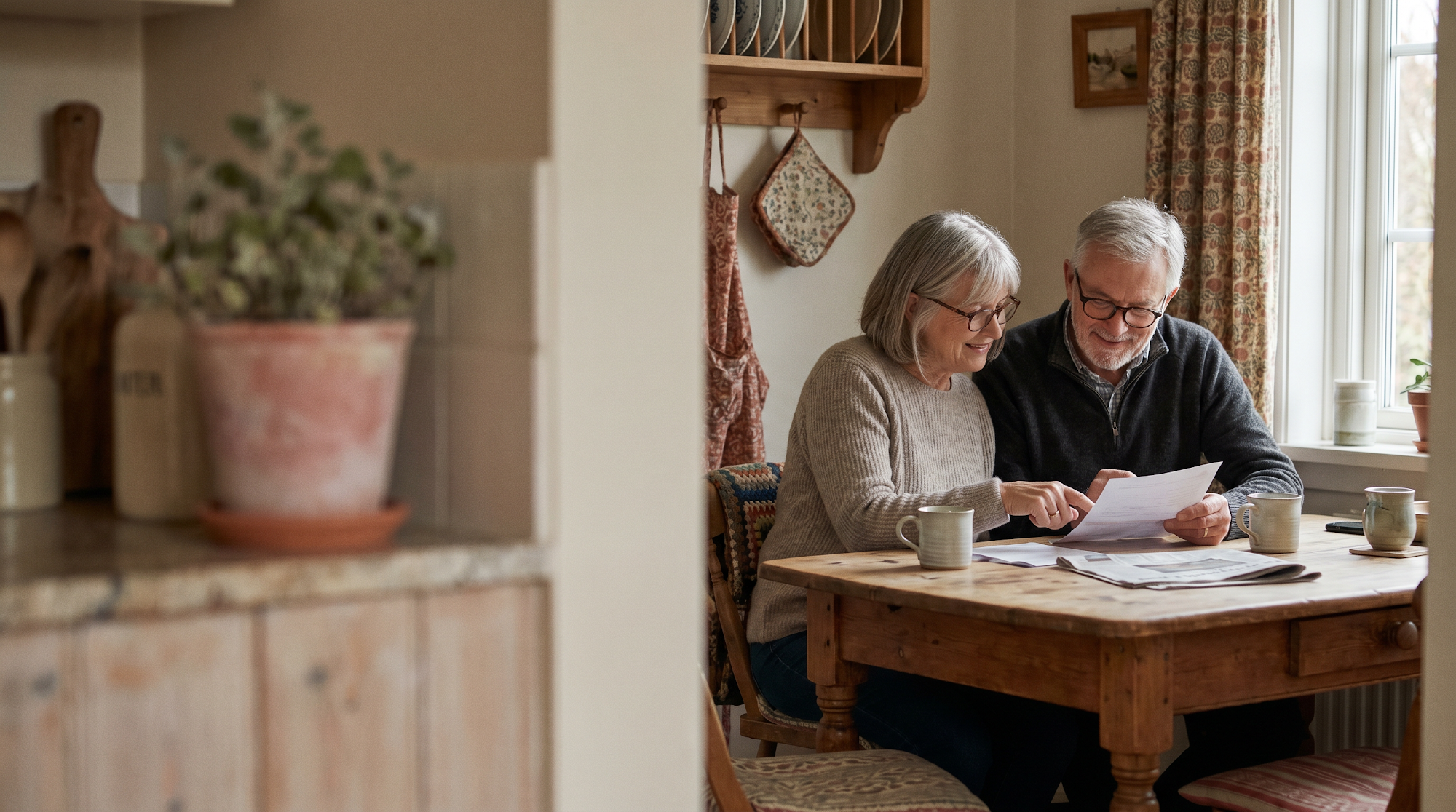 A Texas couple reviewing their flat-fee estate plan
