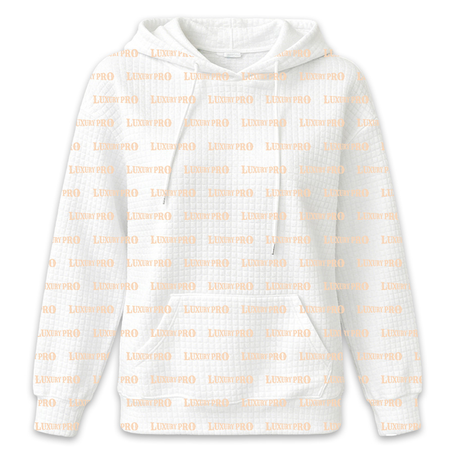 AOP Popcorn Texture Hoodie with Pocket