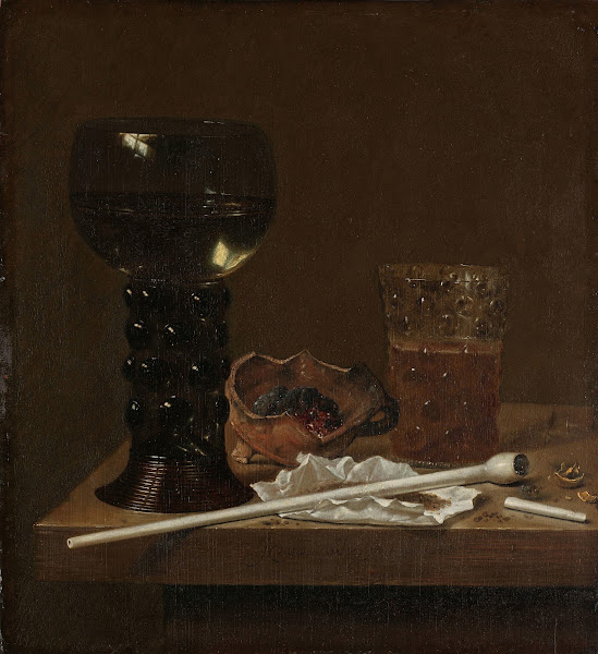 Still Life with Roemer Beer Glass and a Pipe 1658