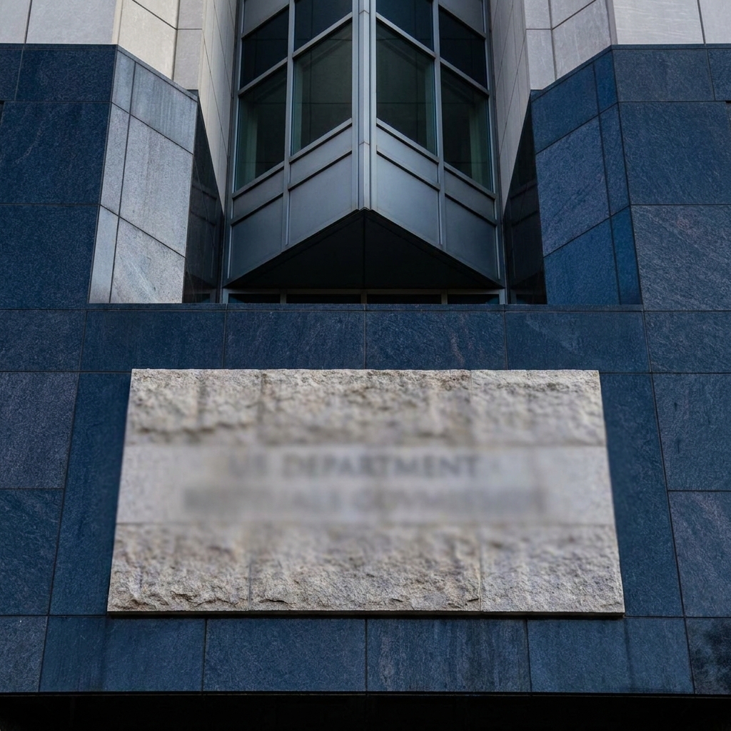 Close full frame shot of a state government building facade with the state name intentionally blurred to represent state by state regulation and bovada legal states