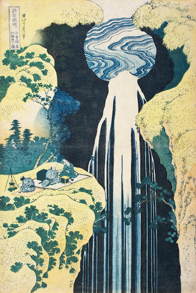 The Amida Falls in the Far Reaches of the Kisokaidō Road circa 1833