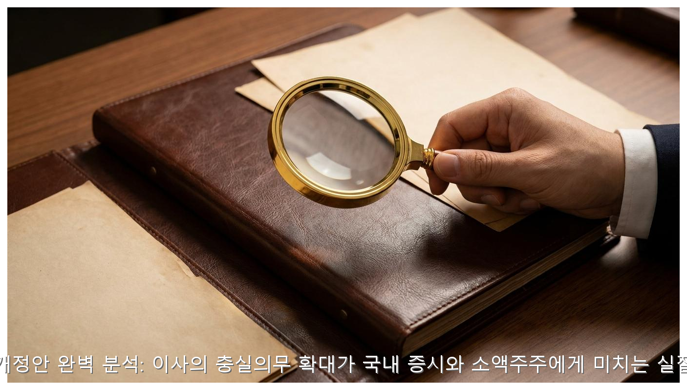 K-상법 개정안 완벽 분석: 이사의 충실의무 확대가 국내 증시와 소액주주에게 미치는 실질적 영향 핵심 안내 및 분석 인포그래픽 (5)