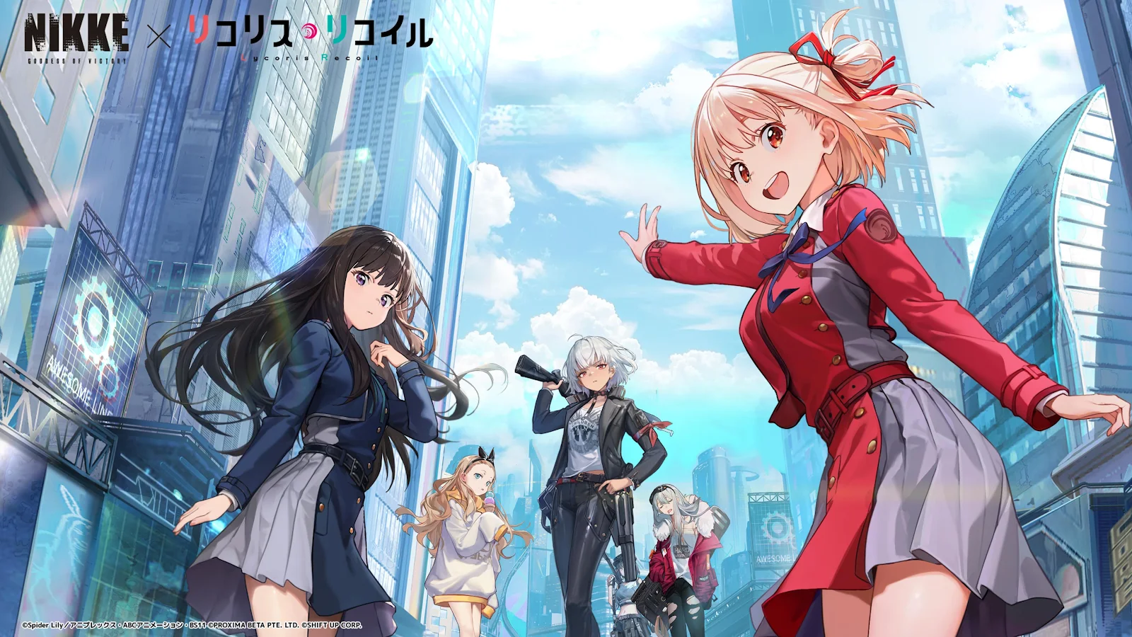 Nikke and Lycoris Recoil Collaboration - Anime Illustration 4K Wallpaper (3840x2160)