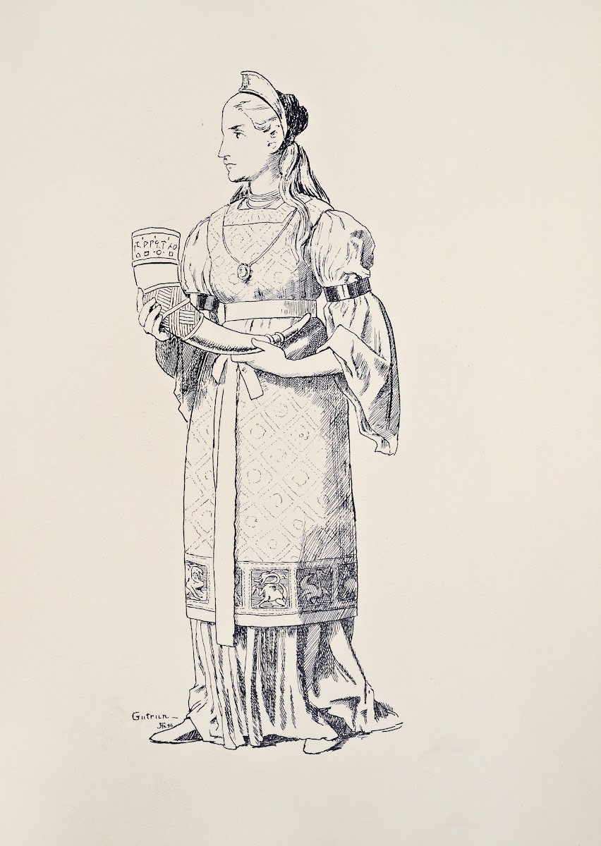 Gutrune Weisses Untergewand goldgelbes Obergewand 1897