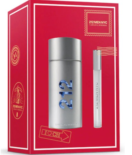 ESTUCHE CAROLINA HERRERA 212 HOMBRE 2PZS 100ML EDT + 10ML EDT