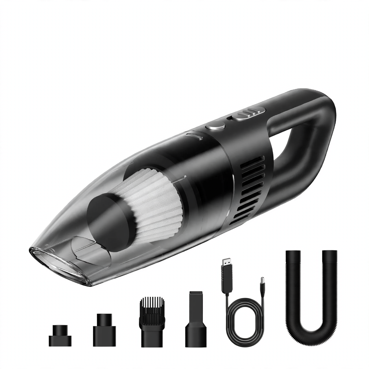 Portable car vacuum cleaner with battery