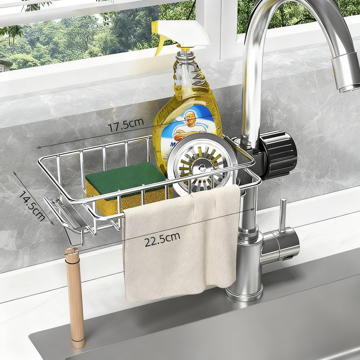 Stainless Steel Storage Basket for Sink and Faucet