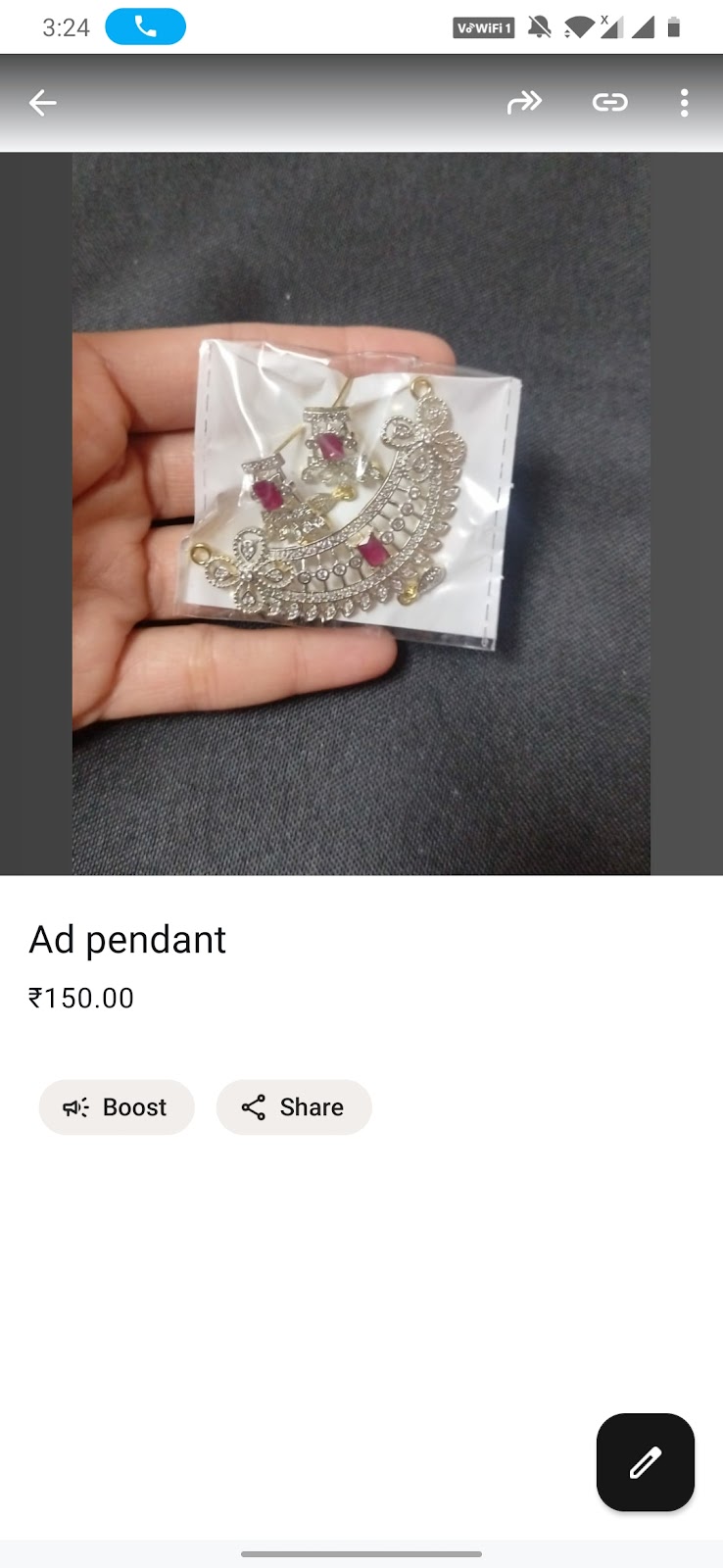 American Diamon silver pendent MM