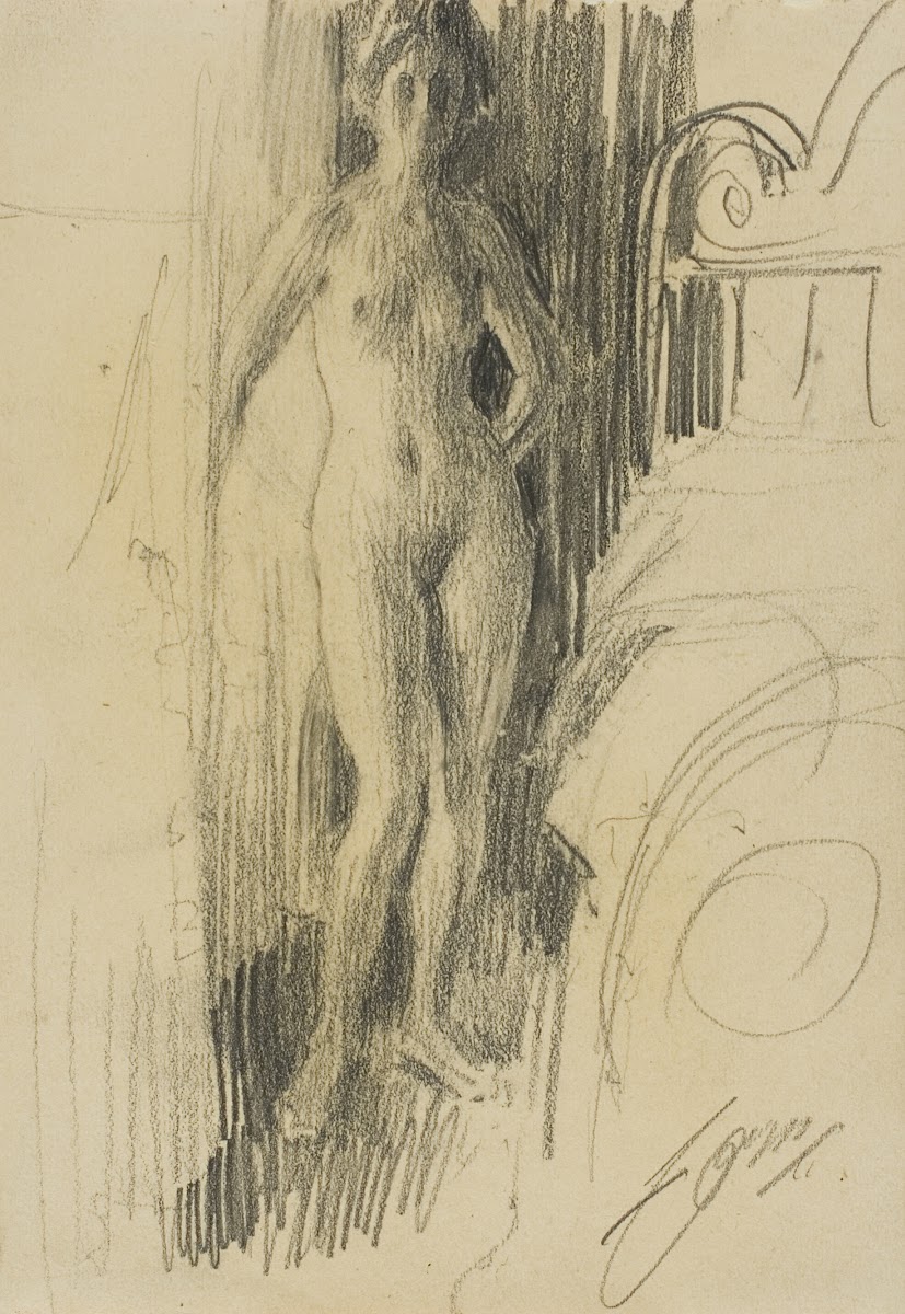 Nude Figure Standing Near a Bed 1900 03