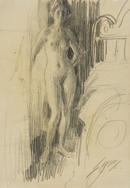 Nude Figure Standing Near a Bed 1900 03