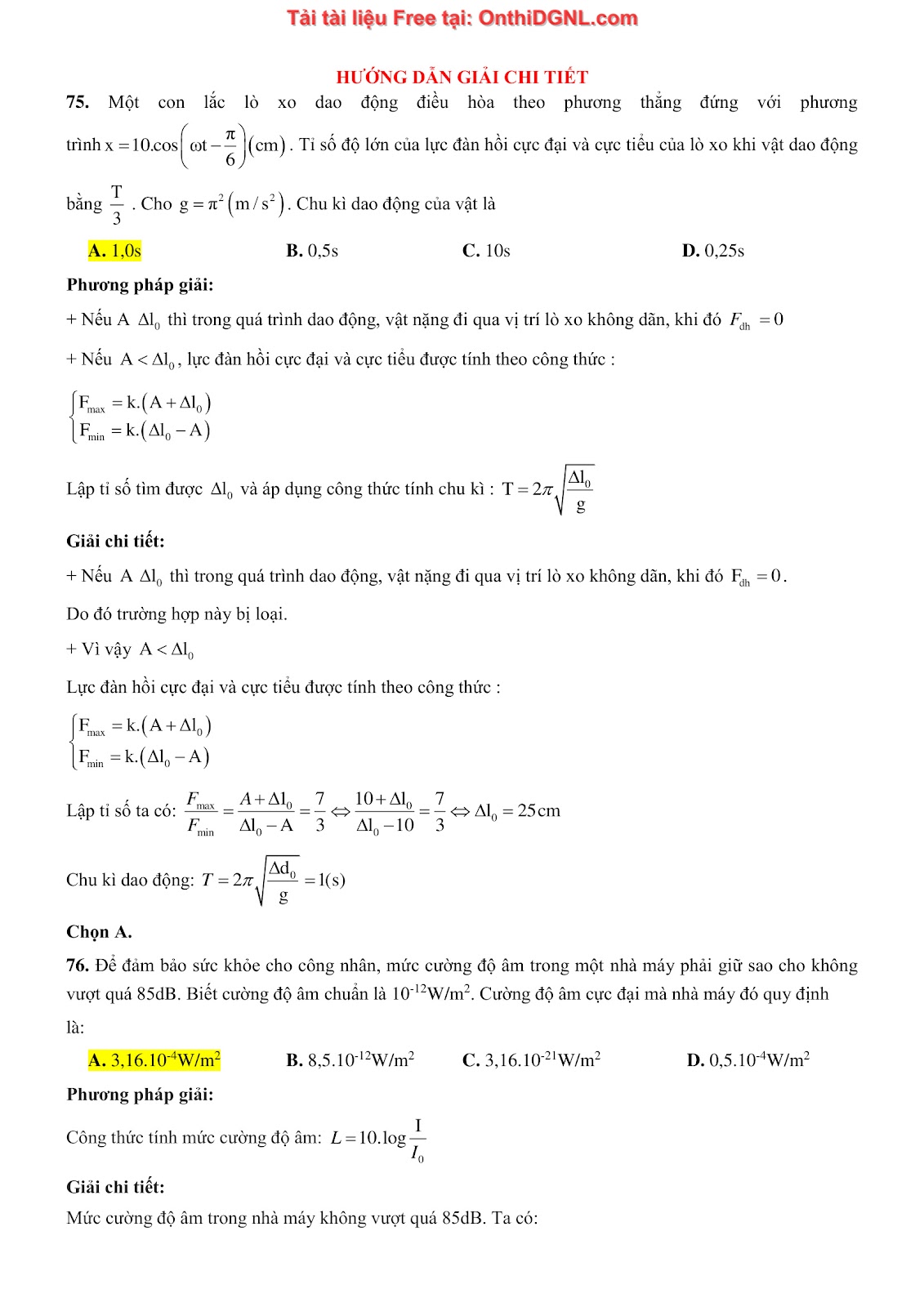 300 bài tập môn Vật Lý - Ôn thi ĐGNL ĐHQG TPHCM Phần 3