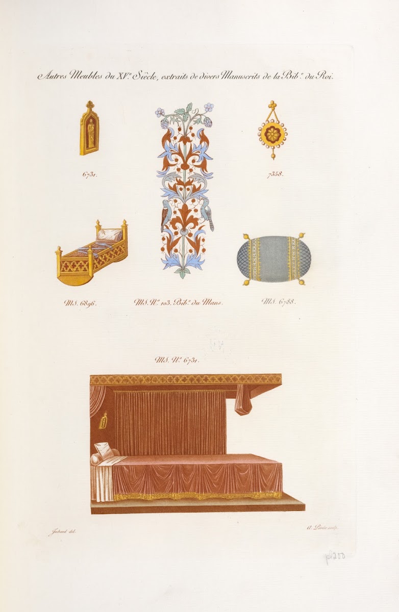 Autres meubles du XVe siècle extraits de divers manuscrits de la bib du roi 1839