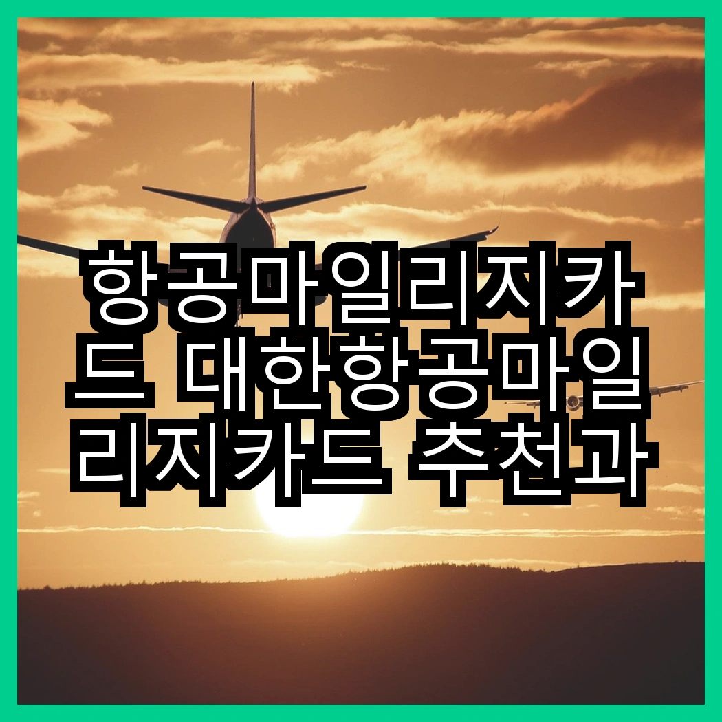 항공마일리지카드 대한항공마일리지카드 추천과 비교 썸네일