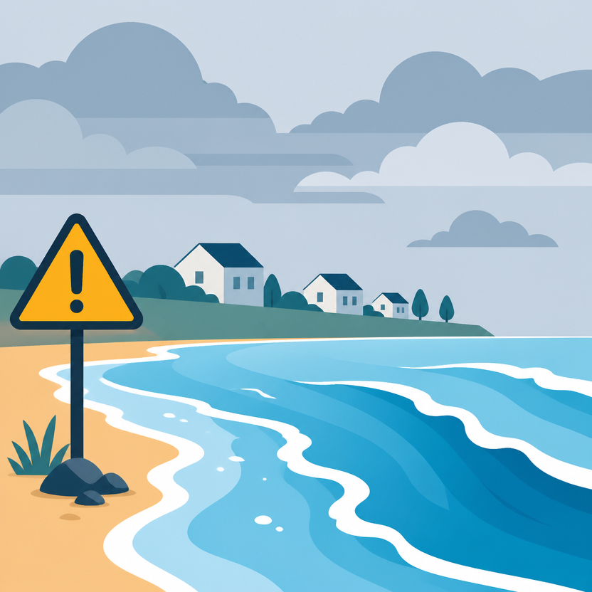 Ilustrasi banjir rob menggenangi kawasan pesisir saat pasang maksimum air laut