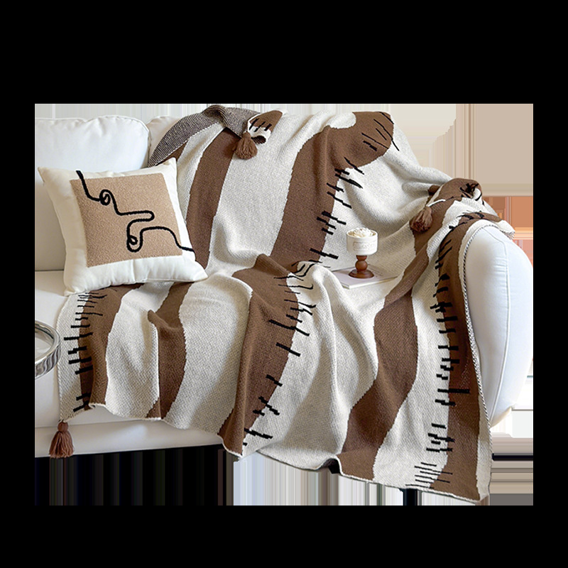Acrylic throw blanket, simple and elegant