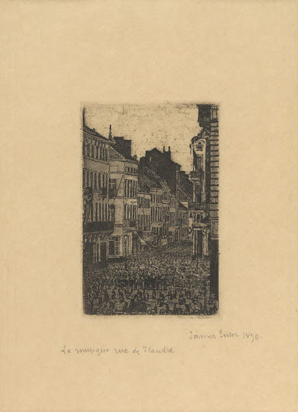 Muziek in de Vlaanderenstraat in Oostende 1890