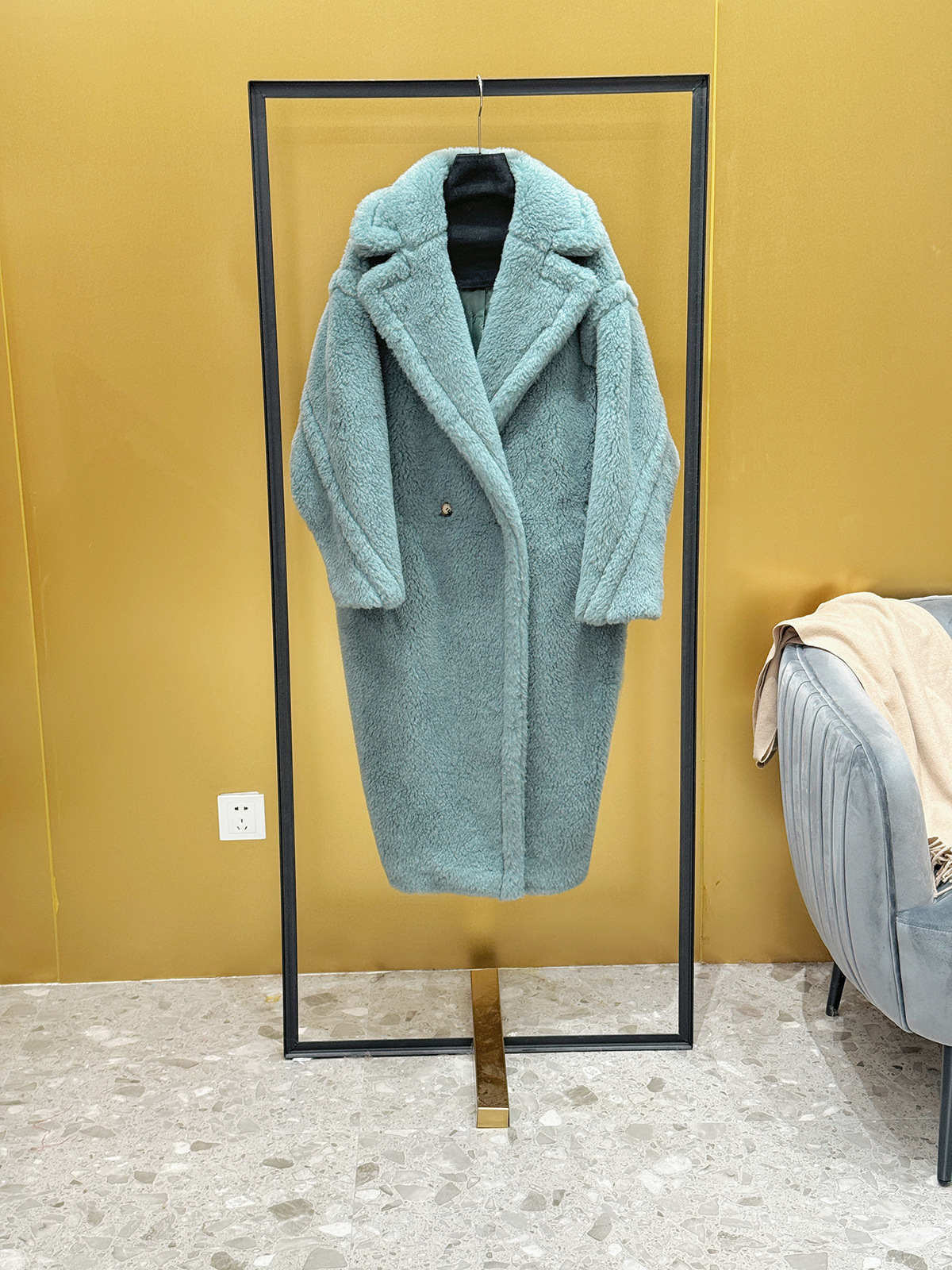 Women's winter coat, teddy look, long