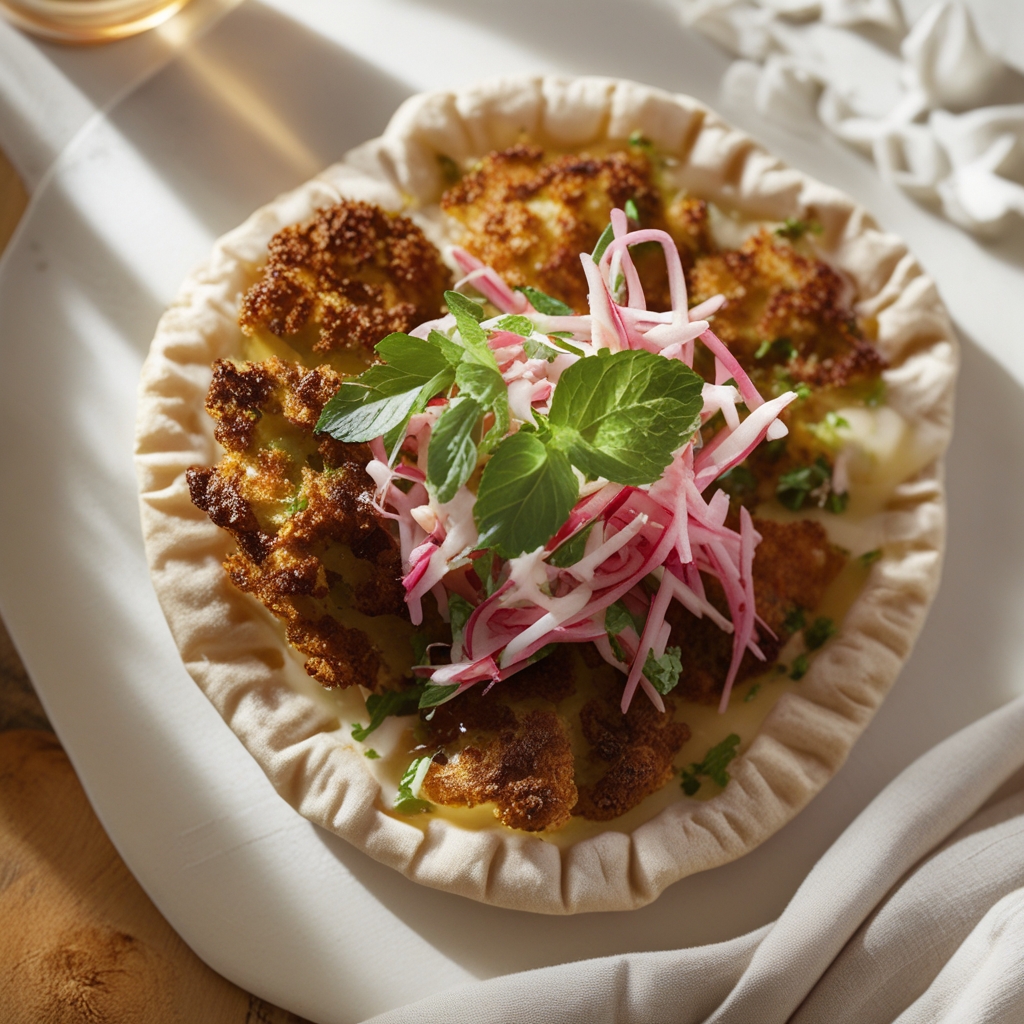 Crispy Persian Kotlet & Herbed Yogurt Protein Pitas with Quick Radish Slaw