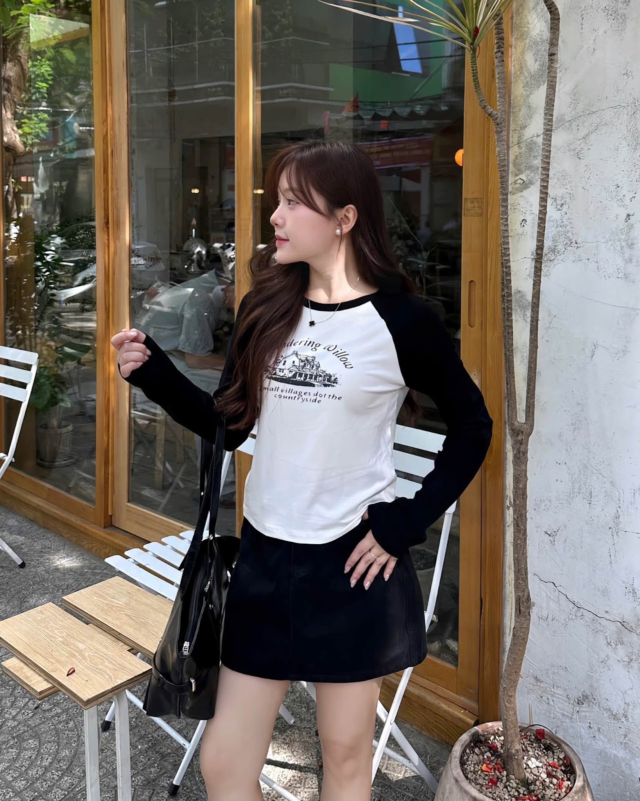 Áo thun dài tay cổ tròn in hình ngôi nhà XIONXXEN SHOP 5503 – Image 5