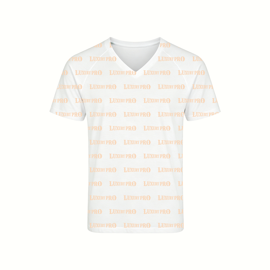 AOP V Neck Raglan Sleeve Short Sleeve