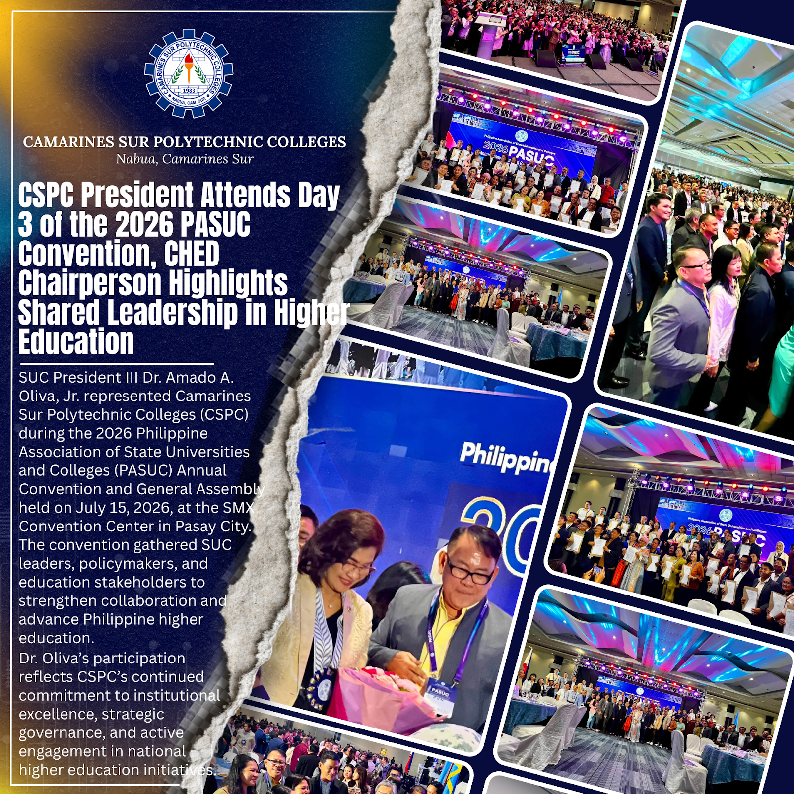 𝗖𝗦𝗣𝗖 𝗣𝗿𝗲𝘀𝗶𝗱𝗲𝗻𝘁 𝗔𝘁𝘁𝗲𝗻𝗱𝘀 𝗗𝗮𝘆 𝟯 𝗼𝗳 𝘁𝗵𝗲 𝟮𝟬𝟮𝟲 𝗣𝗔𝗦𝗨𝗖 𝗖𝗼𝗻𝘃𝗲𝗻𝘁𝗶𝗼𝗻, 𝗖𝗛𝗘𝗗 𝗖𝗵𝗮𝗶𝗿𝗽𝗲𝗿𝘀𝗼𝗻 𝗛𝗶𝗴𝗵𝗹𝗶𝗴𝗵𝘁𝘀 𝗦𝗵𝗮𝗿𝗲𝗱 𝗟𝗲𝗮𝗱𝗲𝗿𝘀𝗵𝗶𝗽 𝗶𝗻 𝗛𝗶𝗴𝗵𝗲𝗿 𝗘𝗱𝘂𝗰𝗮𝘁𝗶𝗼𝗻