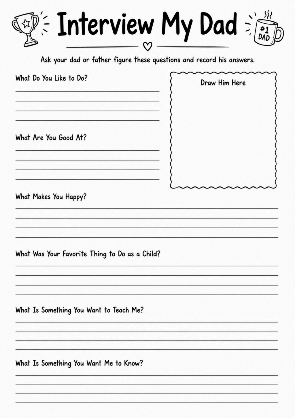 Interview My Dad Worksheet