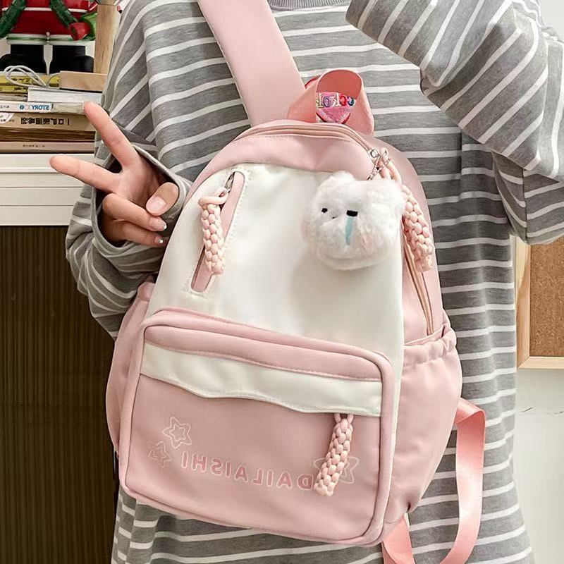Nylon backpack, breathable, solid colors