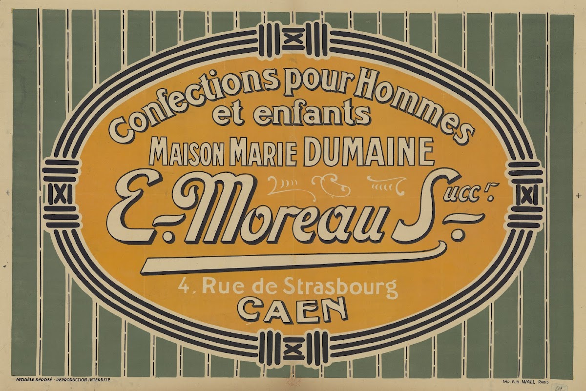 Confections pour hommes et enfants Maison Marie Dumaine E Moreau Succr 1920