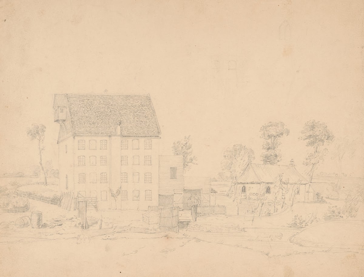 Unidentified mill and church 1809 1844