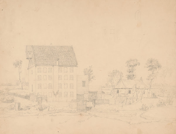 Unidentified mill and church 1809 1844