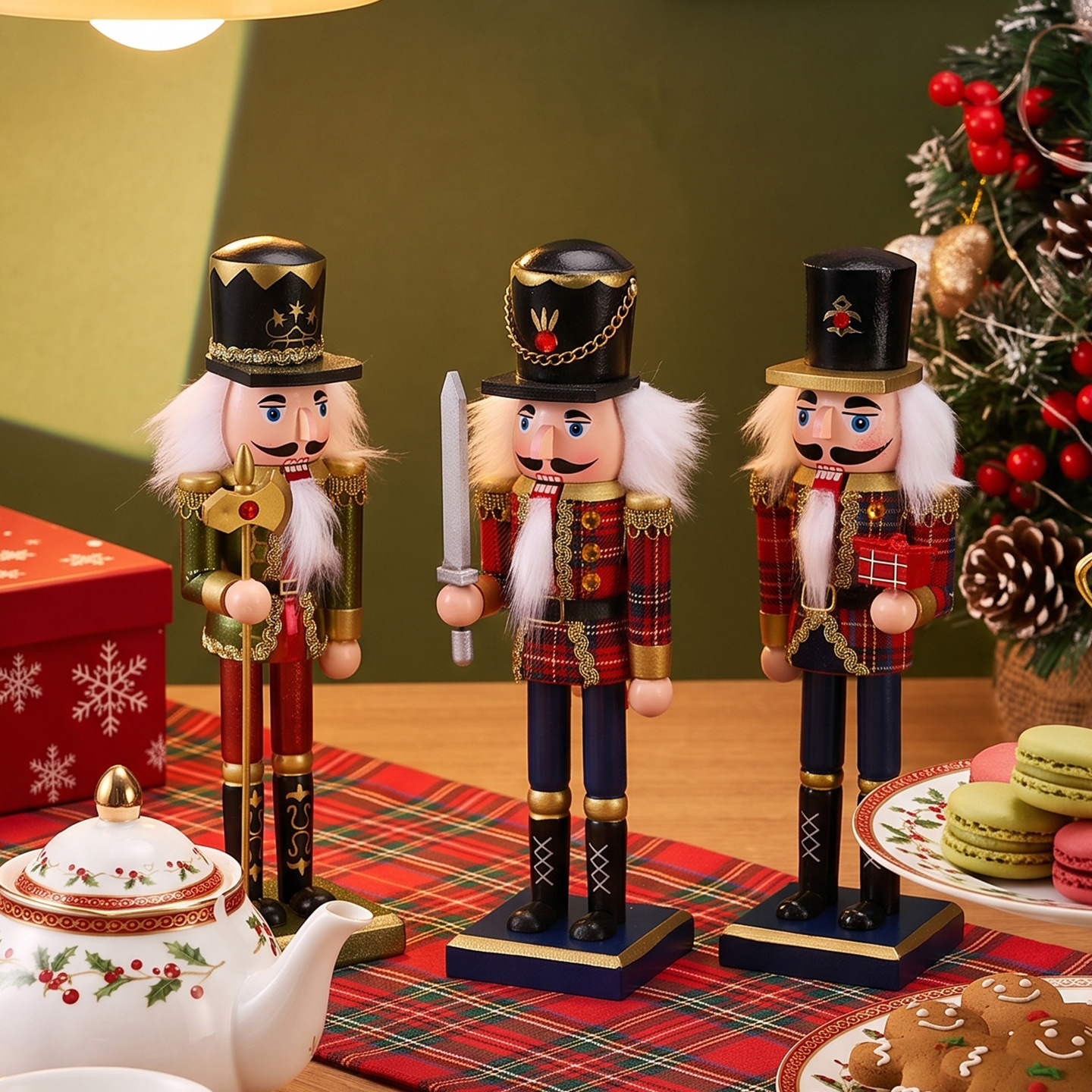 Wooden Nutcracker Figure, 25 cm, European Style
