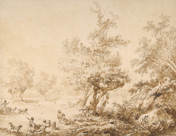 Shepherd with His Flock in a Clearing 1776