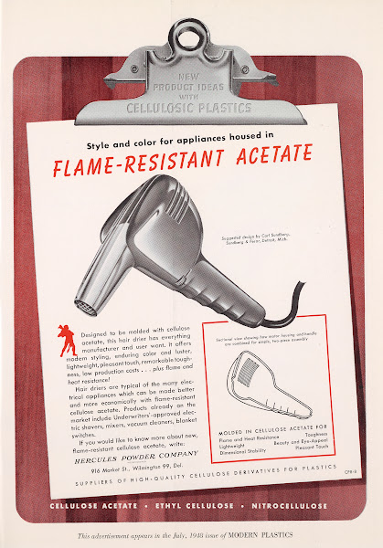 Style and Color for Appliances Housed in Flame Resistant Acetate 1948