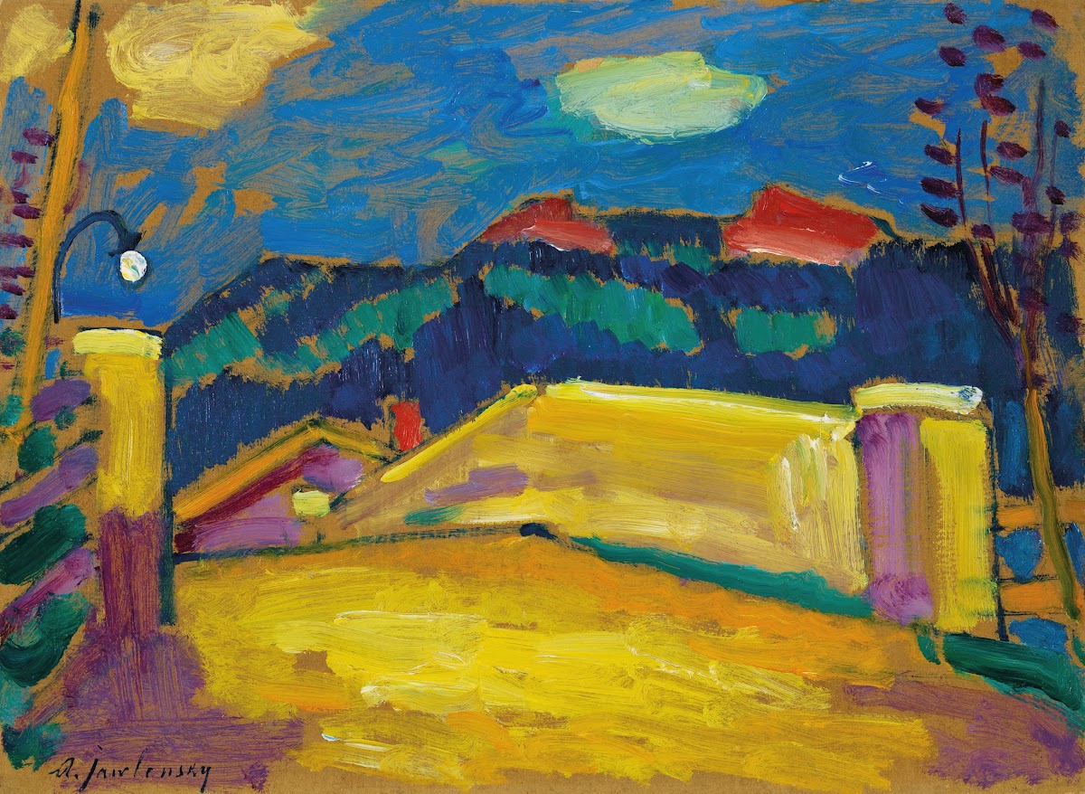 Landschaft mit Brücke circa 1909