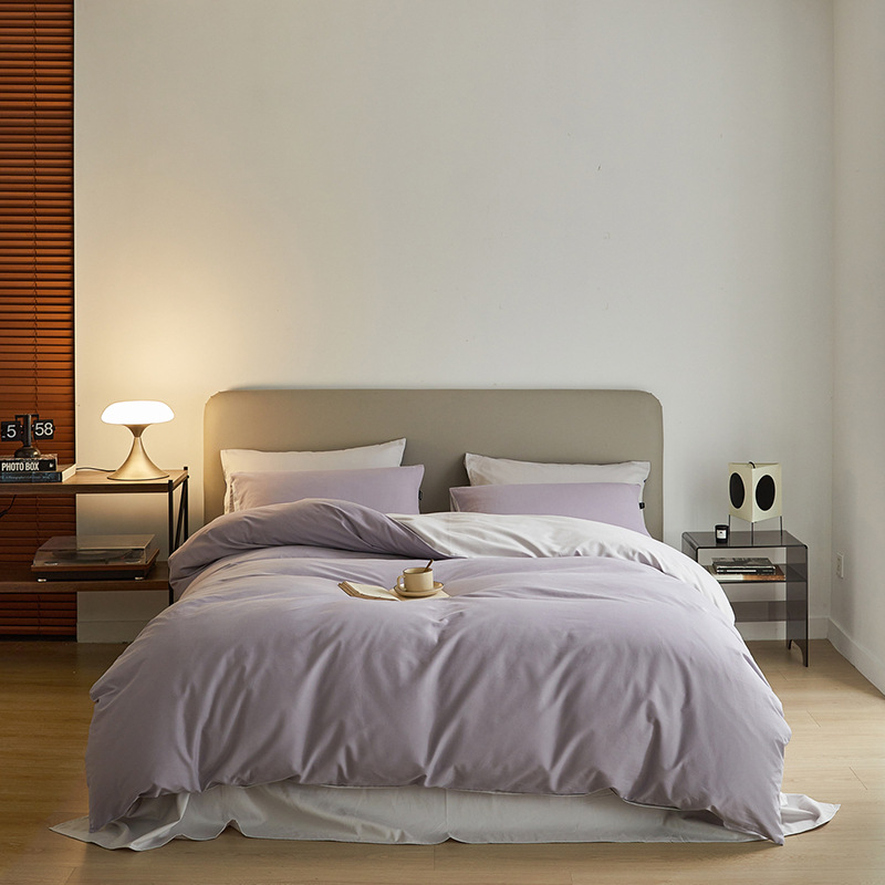 Bedding set made of long-staple cotton, brushed, solid color