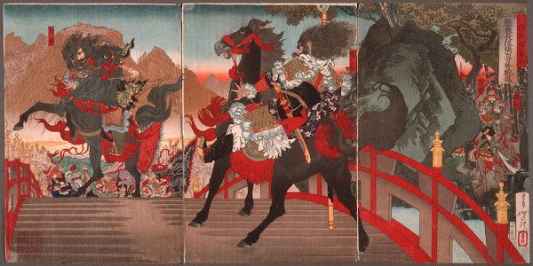 Zhang Fei on the Long Sloped Bridge Turning Away One Million Wei Troops with a P