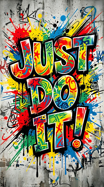 Colorful Graffiti Style Typography of Slogan Just Do It! - Free mobile Wallpaper
