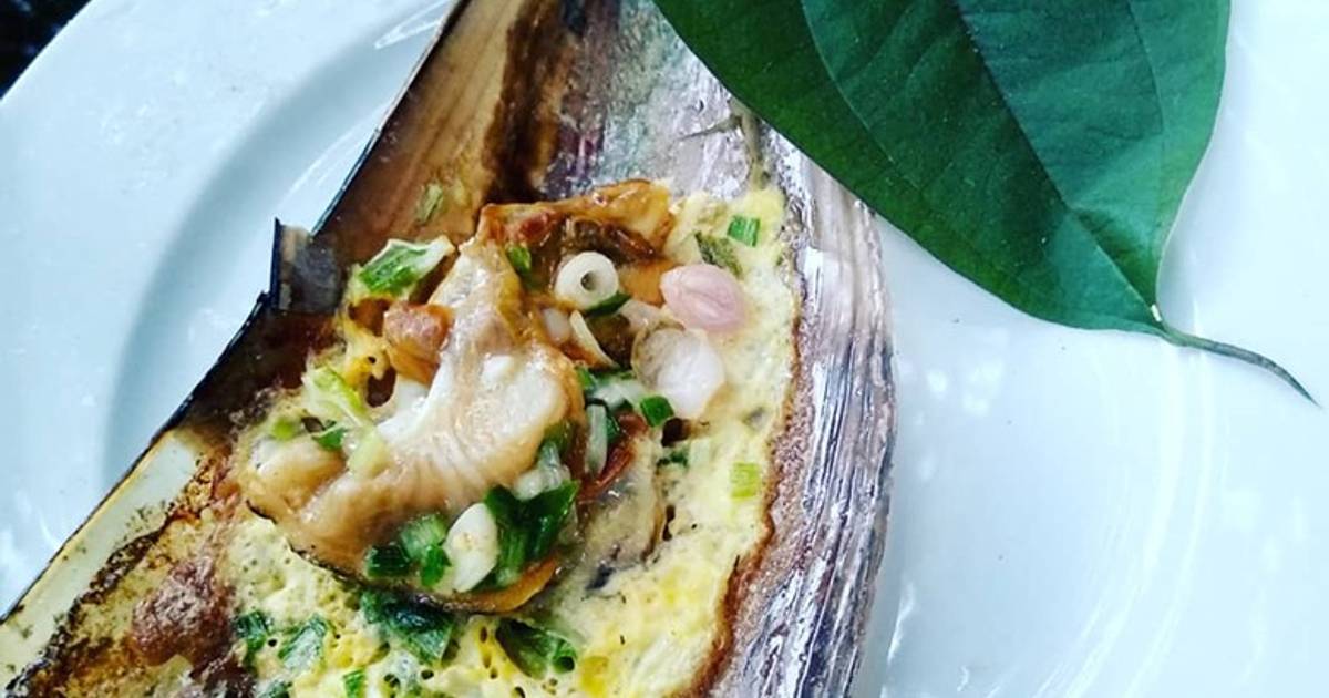 Sò mai nướng mỡ hành + trứng gà ta 😋😋
