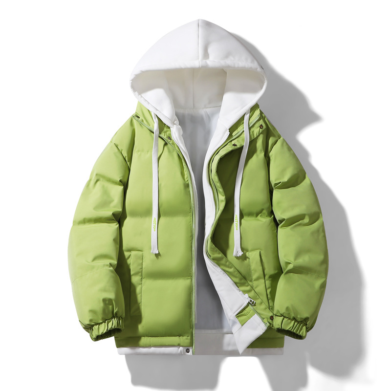 Insulated men's winter jacket, hood, loose fit