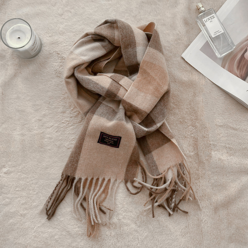 Plaid scarf in retro style for women and men