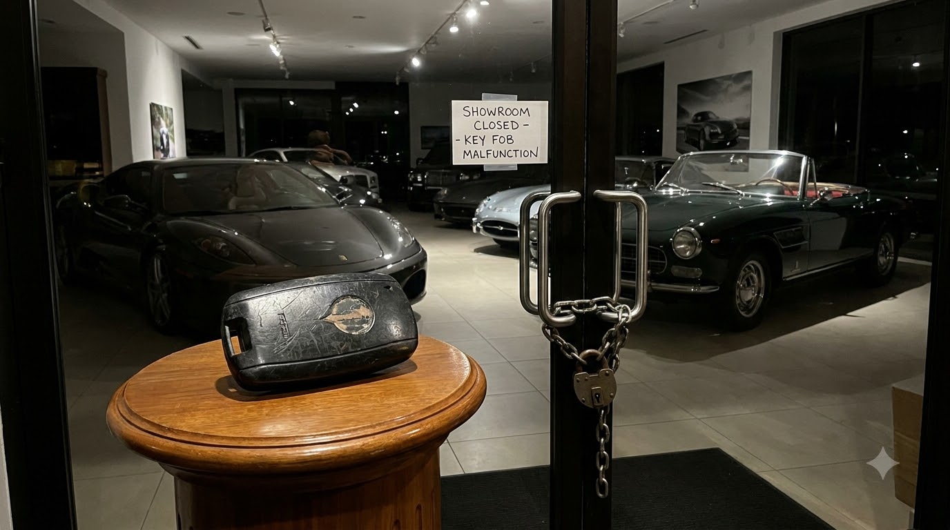 A Worn Black Key Fob Turned A Luxury Showroom Into A Locked Room.