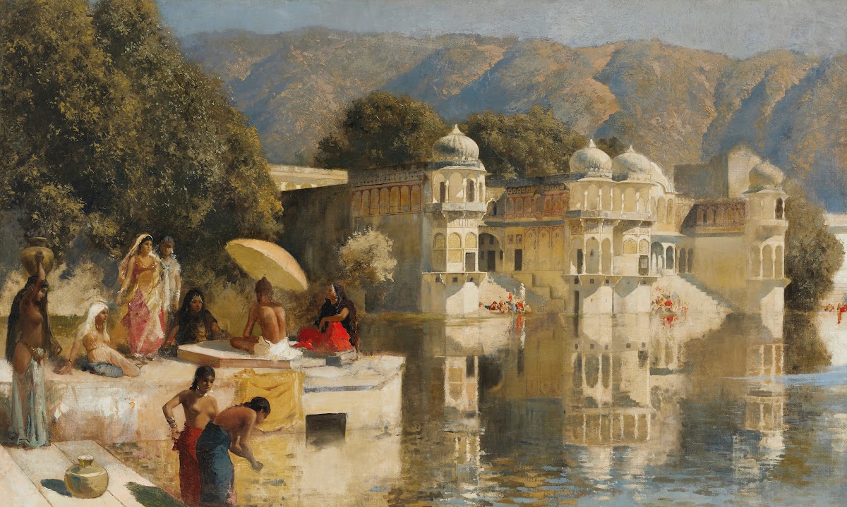 Lake at Oodeypore India circa 1893